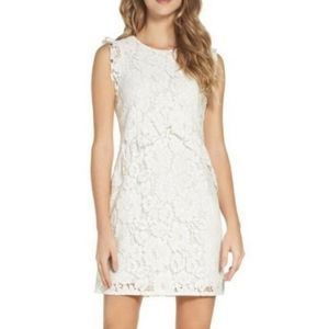 CHARLES HENRY Ivory Lace Ruffle Sleeveless Cocktail Brunch Dress X-Small